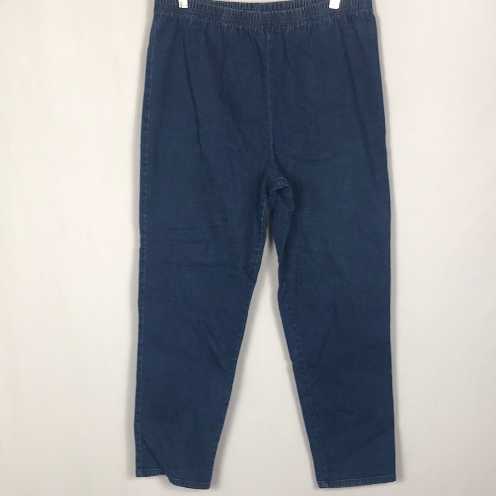 Denim Leggings Avenue Jeans elastic waist, blue, size 18 Petite